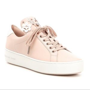 mindy floral appliqué leather sneaker